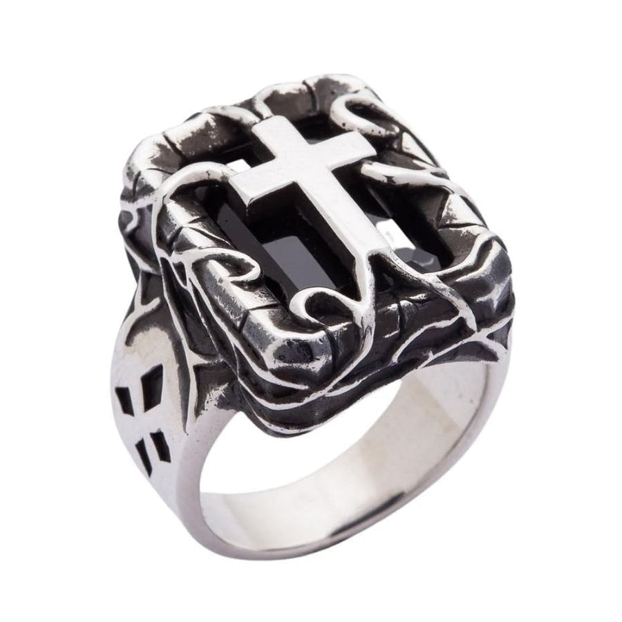Cross Sterling Silver Gothic Ring for Men