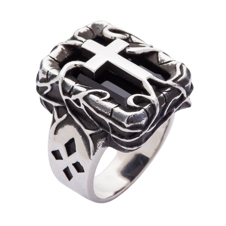 Cross Sterling Silver Gothic Ring for Men