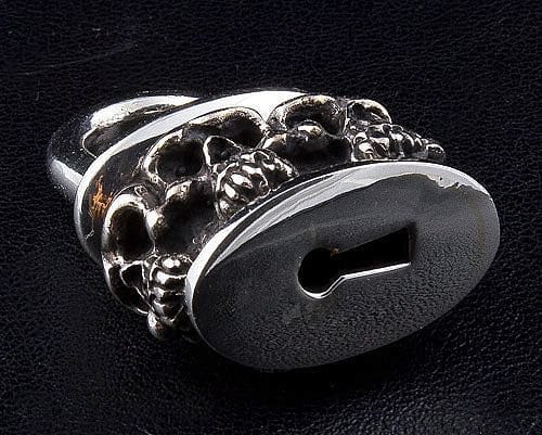 Sterling Silver Skull Padlock Pendant