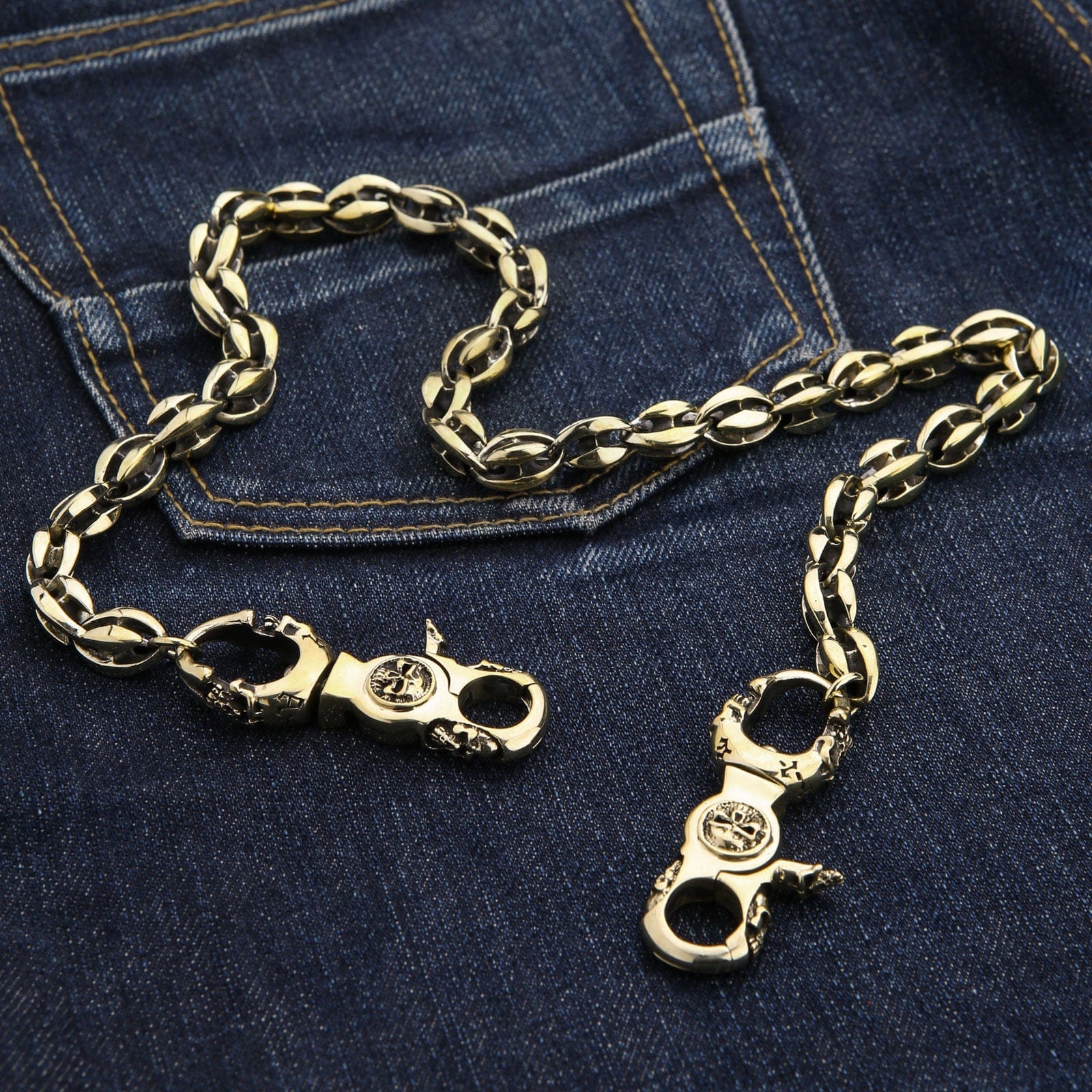 Blade Blossom Brass Biker Wallet Chain