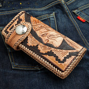 Beige Custom Demon Biker Mens Wallet