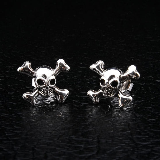 silver skull earrings