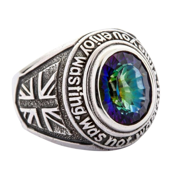 Mystic Quartz Union Jack Flag Ring