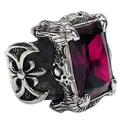 Black Onyx Flame Blade Sterling Silver Gothic Claw Ring