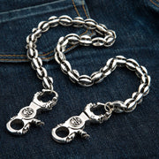 Hand Made Custom Sterling Silver Wallet Chain With Deep Belt Hook by Ober  Metal Works