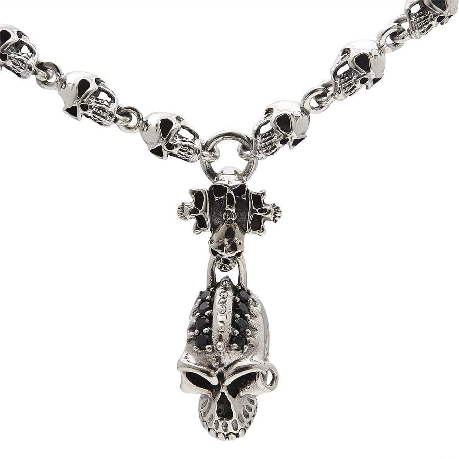 silver skull necklace