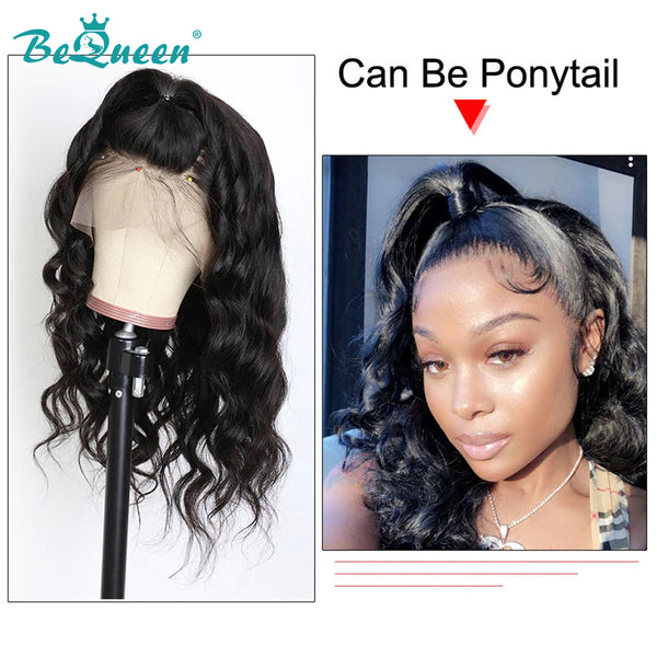 BeQueen 100% Human Hair Pre-Plucked Body Wave 360 Lace Frontal Wig 150% Density