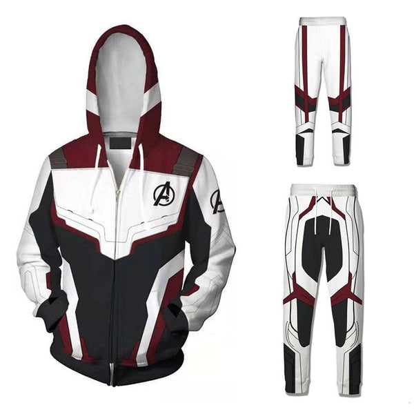 Avengers Endgame Cosplay Quantum Realm Hoodie Halloween Costume Zipper Sweatshirt Jacket