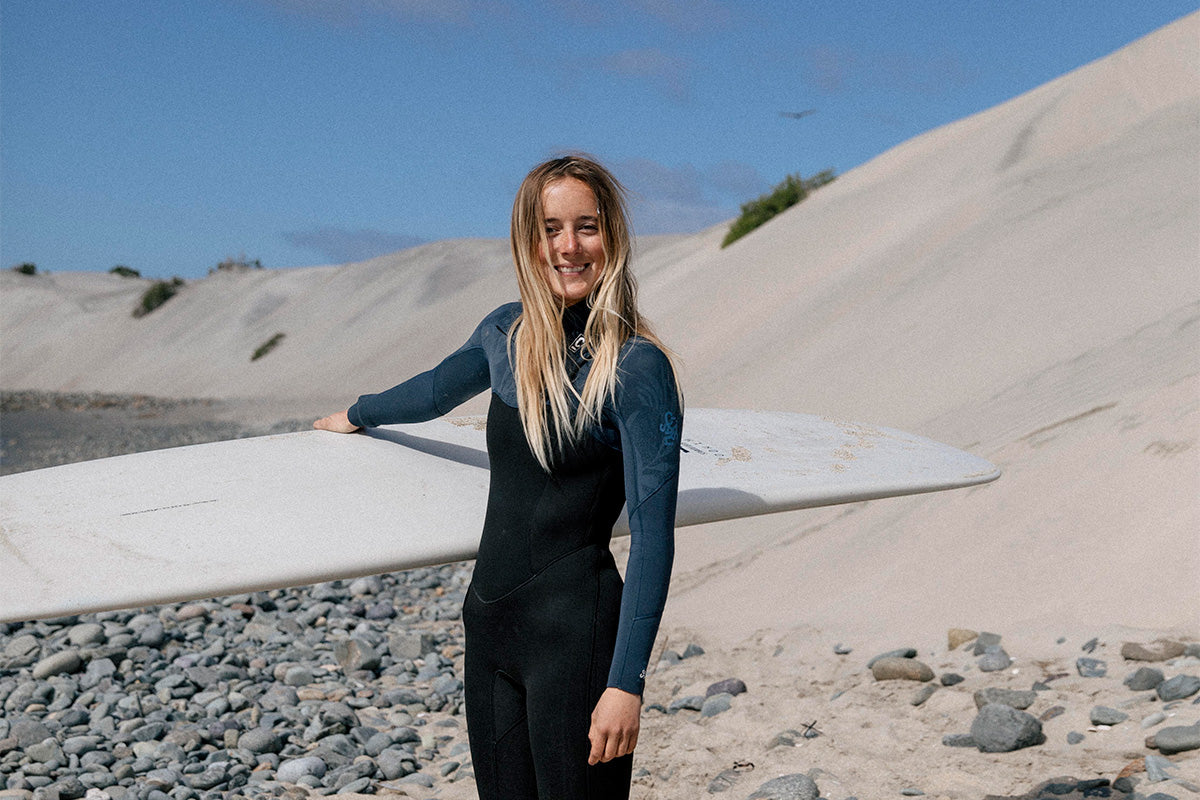 british longboard surfer beth leighfield in baja mexico