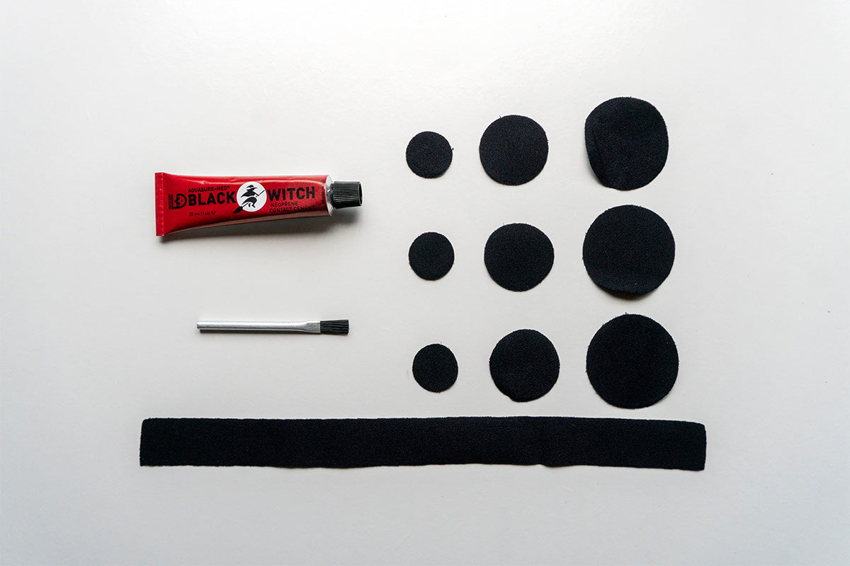 contents of a wetsuit repair kit