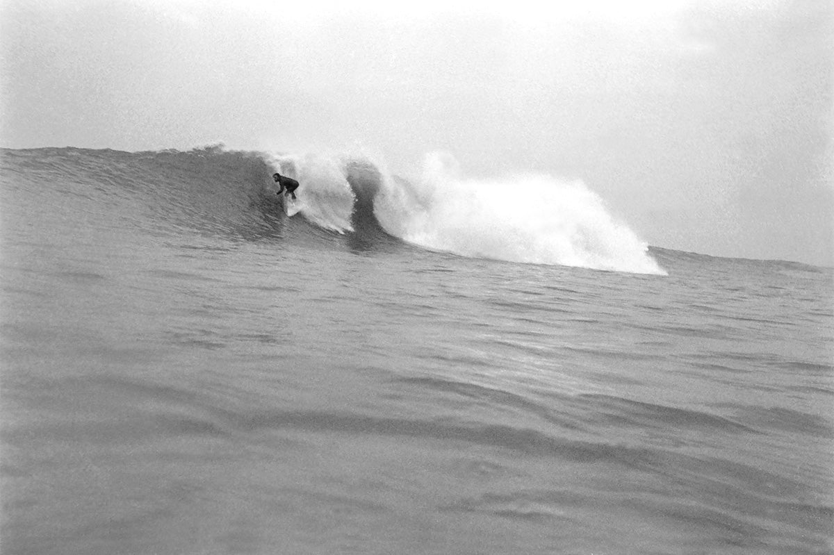 film photo of surfer in Cornwall in the 70s