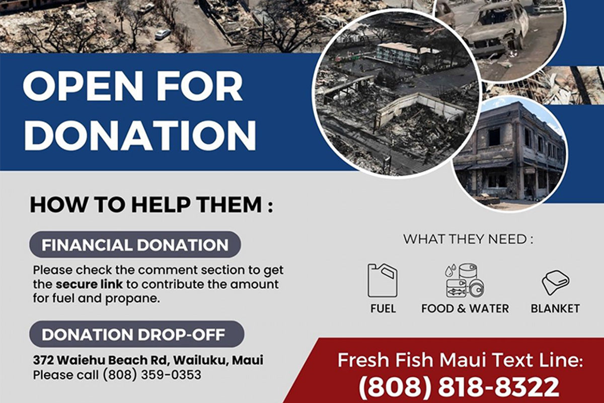 maui fresh fish wildfire relief donation details