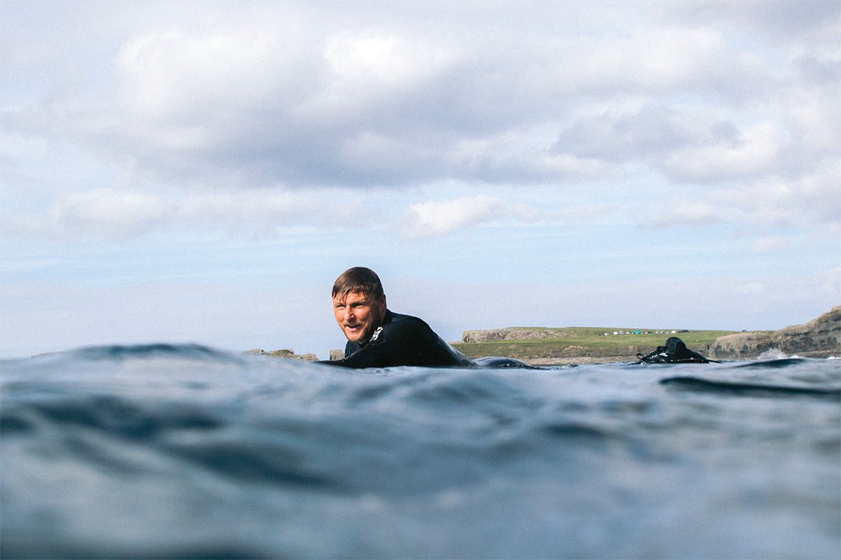 ollie paddling out in Ireland 