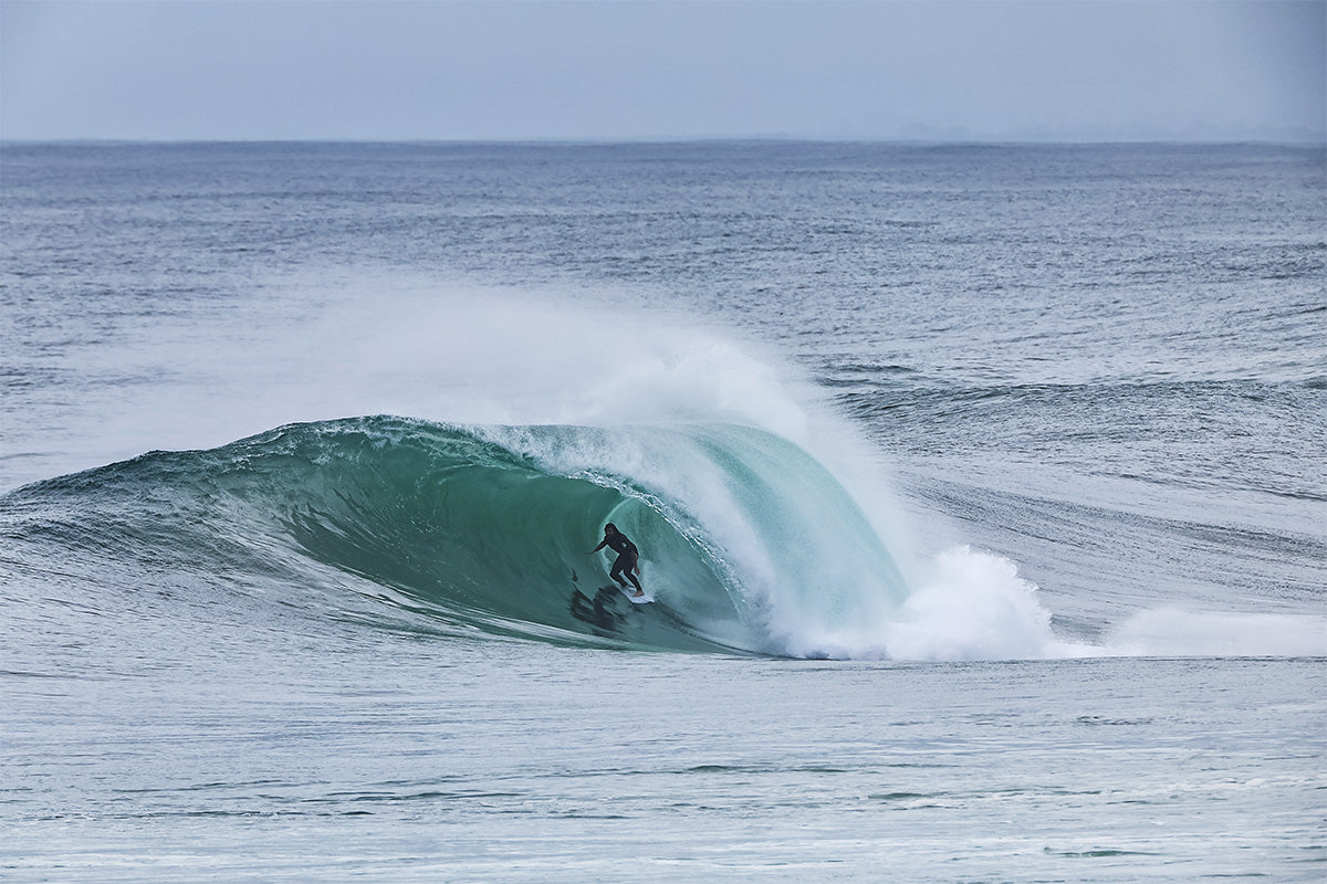 wade carmichael barrelled on an big wave 