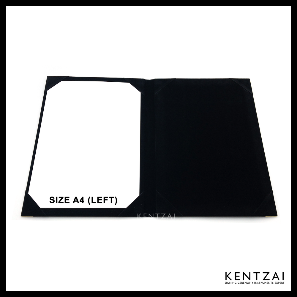 KENTZAI Signing Ceremony Document Folder STANDARD Velvet - Black - KSGILLS.com | The Writing Instruments Expert