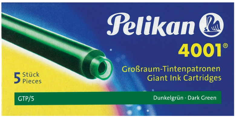 Pelikan Ink Cartridge 4001 GTP/5 (Pack of 5) - Brilliant Black –