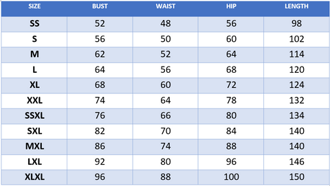 Sizing chart – Front & Centre Dance Costumes