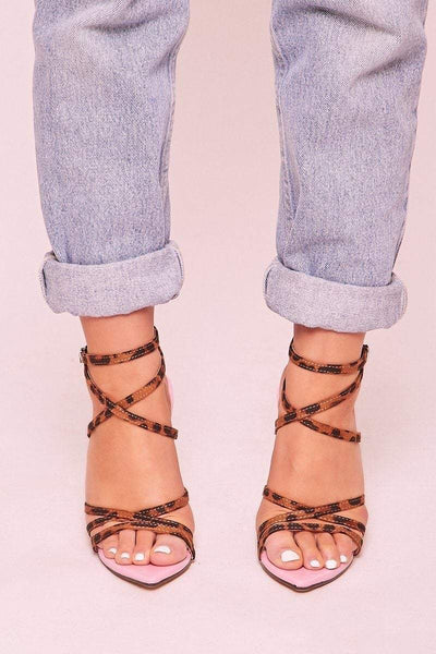 leopard lace up heels