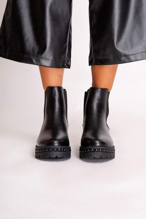 Annie Black Studded Chelsea Boots 