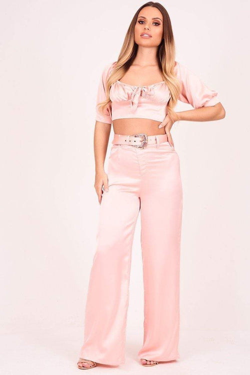 baby pink satin top