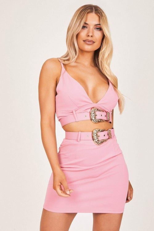 pink bodycon skirt