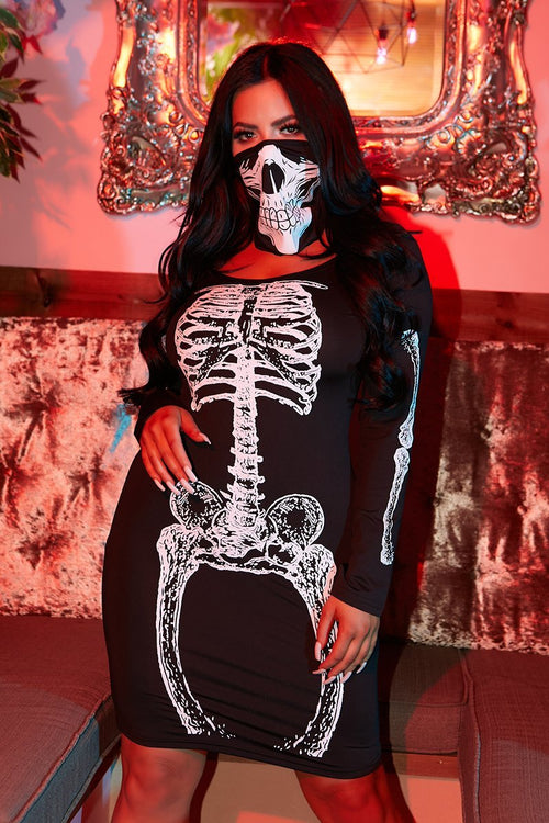 skeleton mini dress