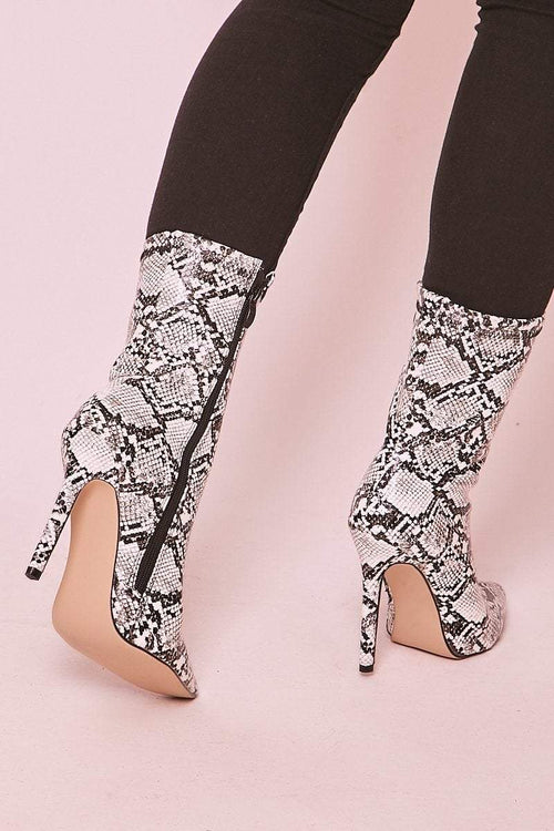 snake print sock boots