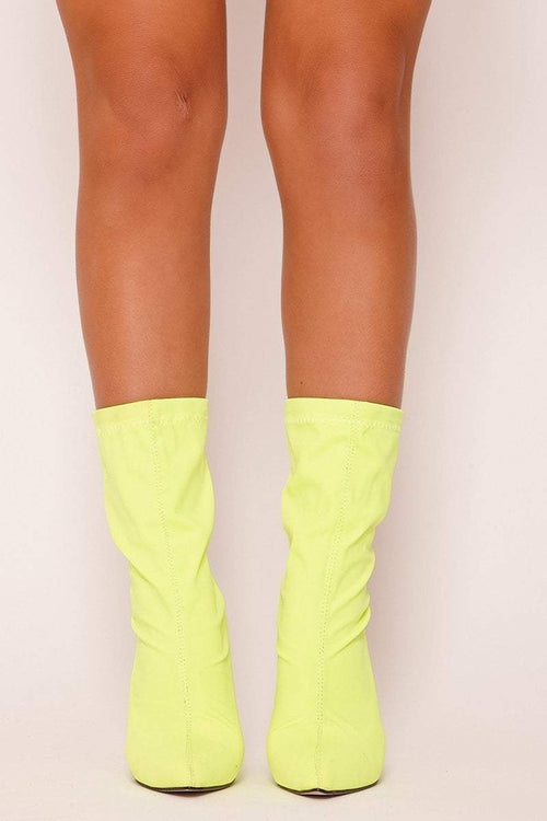 neon green sock booties