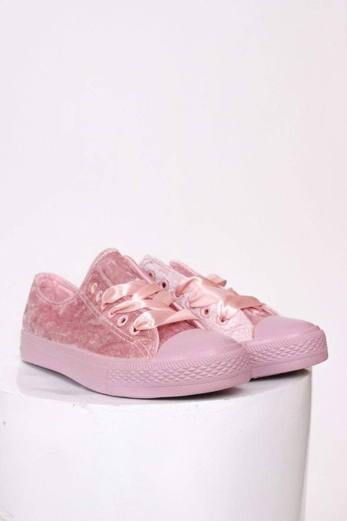 ribbon lace up trainers