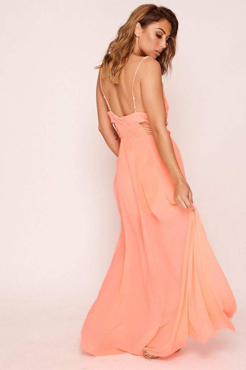 pink sheer maxi dress