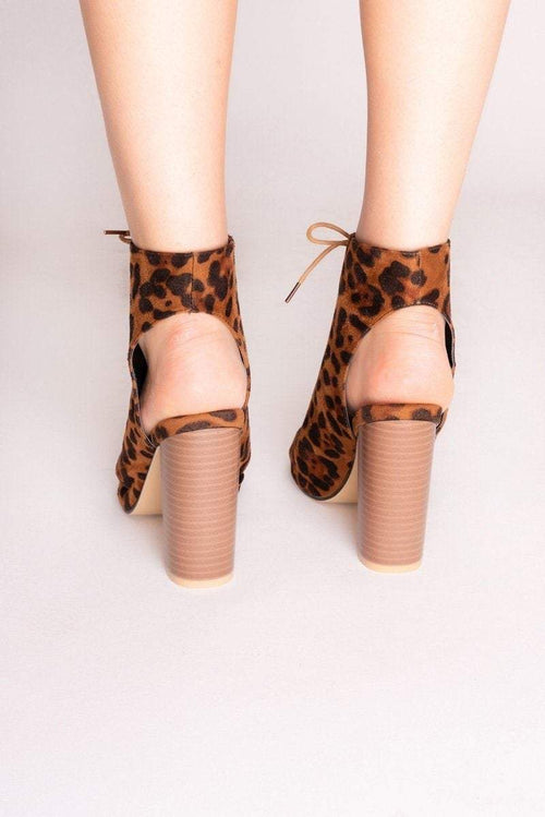 leopard print lace up booties