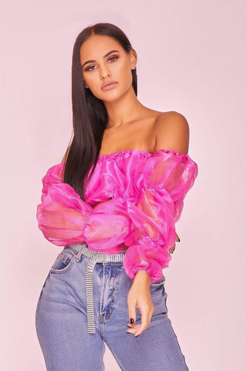 pink organza top