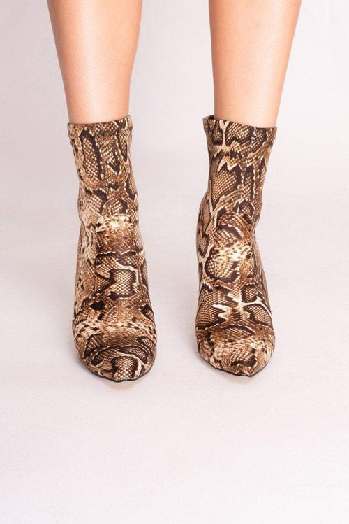 snake print ankle booties