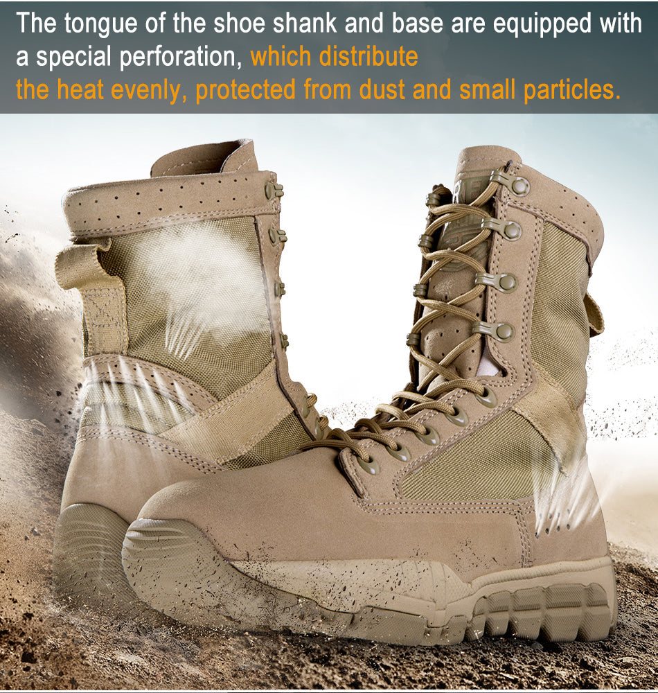 Men's Tactical Desert Combat Tank Boots Wear-Resistant Breathable All Terrain Boots For Hiking, Trekking, Combat etc