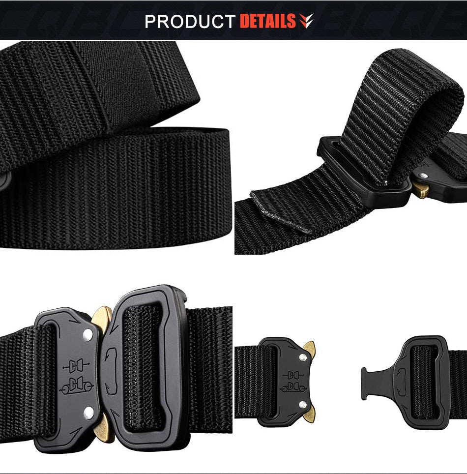 Military Tactical Heavy Duty Nylon Belt Wear-Resistant Breathable Non-Slip Quick Dry Nylon Webbing Army Belt - 5 Colors