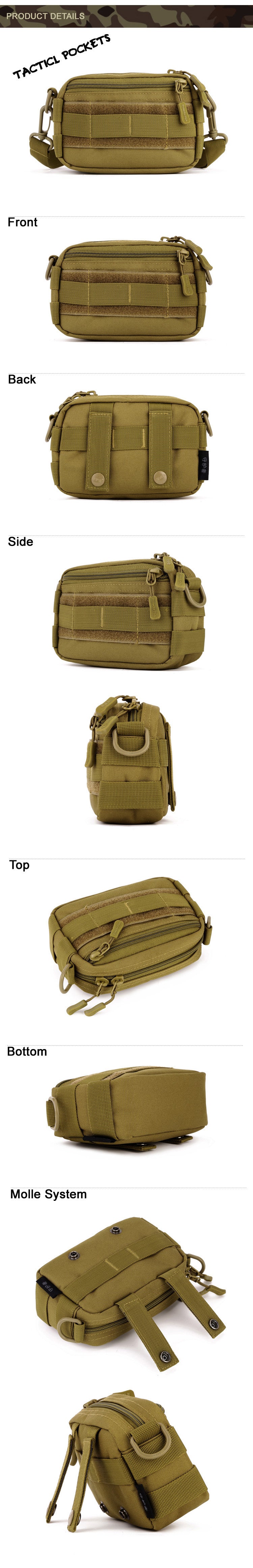 Tactical MOLLE Messenger Bag Mini Crossbody Shoulder Bag Ultra Light Waist Pack Personal EDC Carry Travel Pouch
