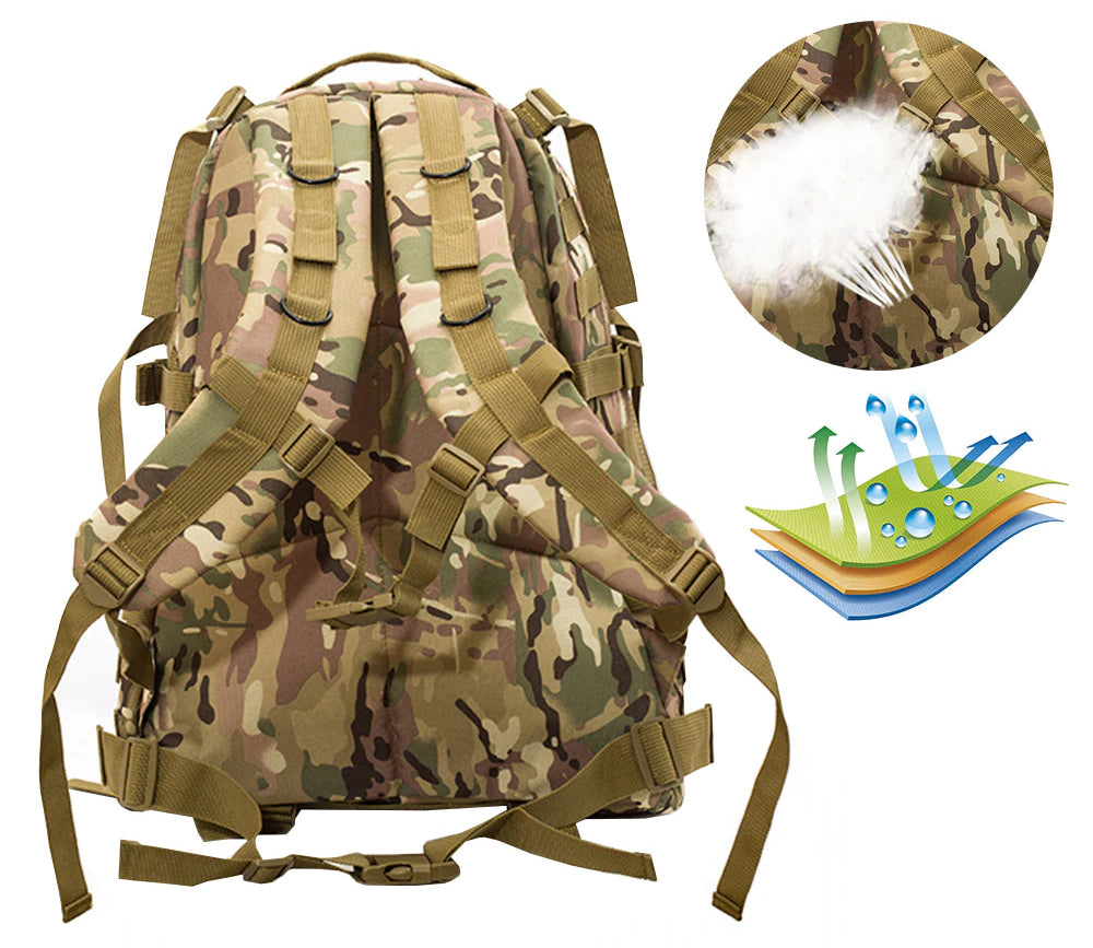 Tactical MOLLE Military Backpack Day Pack For Climbing Mountaineering Camping Hiking Travel Trekking Rucksack Backpack - 14 Colors