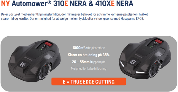 Husqvarna automowe 310e nera og 410xe nera