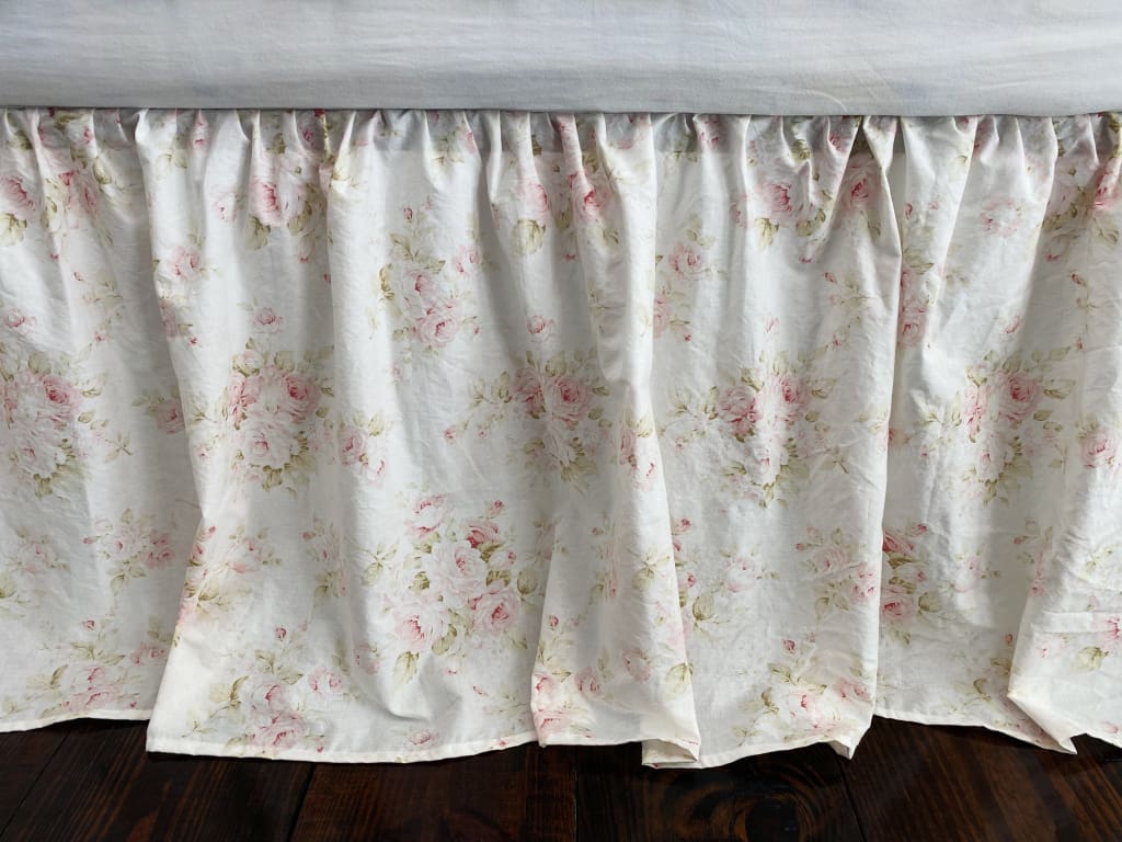 Shabby Chic Floral Girl Crib Skirt | High Cotton Textile