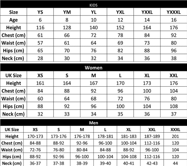 Kappa Size Guide - footballkitsdirect.com