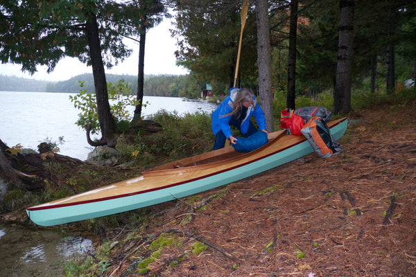 Fox Canoe storing gear for camping trip