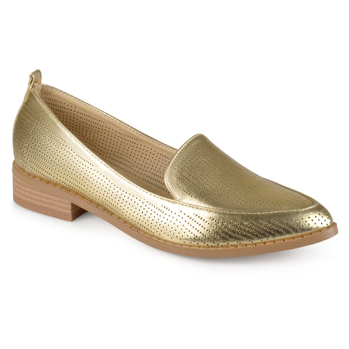 stacked heel loafers womens