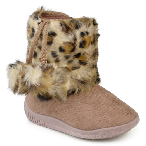 faux fur pom pom boots