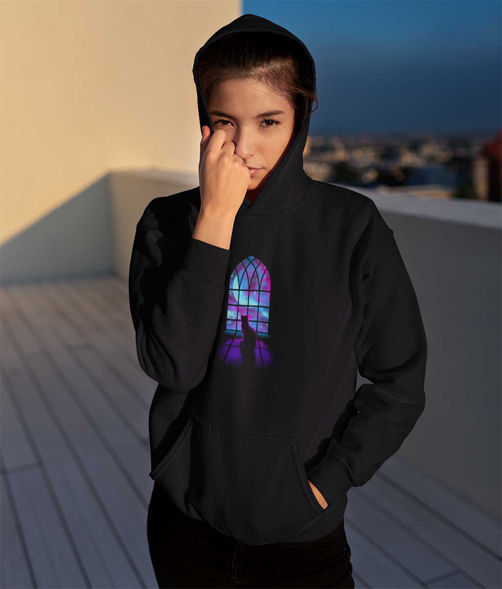 girl wearing hoodie