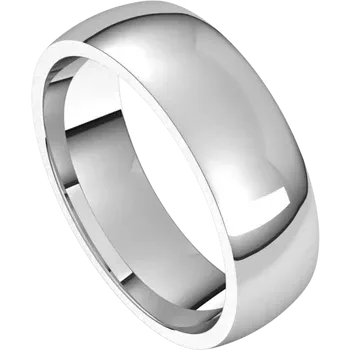 5 MM Half Round Light Comfort Fit Platinum Wedding Band