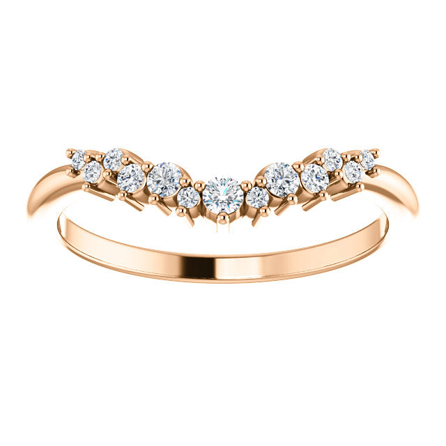 14k Gold Diamond Contour Band | Lireille