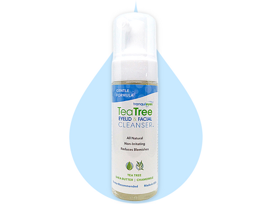 All Natural Tea Tree Eyelid Foaming Cleanser / Wash - We Love Eyes - Blepharitis, Demodex and Dry Eyes Relief, Paraben and Sulfate Free - 40 ml