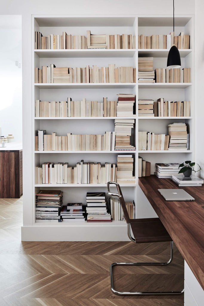 Neutral Office Space with books