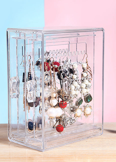 Jewelry Organizer with 3 Drawers Clear Acrylic Jewelry Box | Caroeas 24X11X13.5CM / Beige2