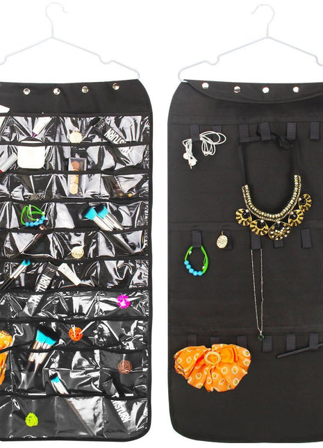 Hanging Jewelry Organizer Roll Travel Jewelry Bag